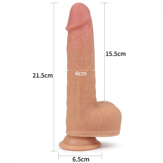   Dual-Layered Silicone Rotating Cock With Vibration Anthony 8.5» Flesh 