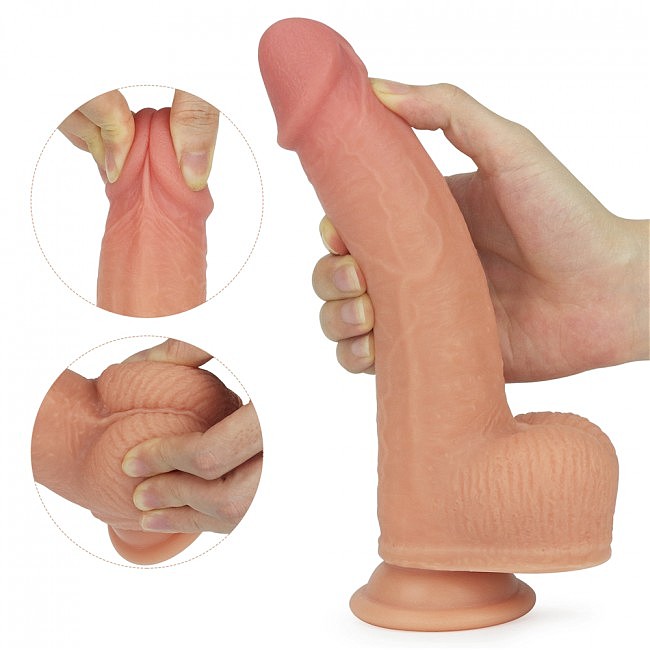   Dual-Layered Silicone Rotating Cock With Vibration Anthony 8.5» Flesh