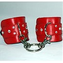 Кожаные наручники с камнями Cuffs HC-6