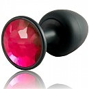 Анальная пробка с красным кристаллом  Marc Dorcel Geisha Plug Ruby M, 7.9 х 3.2 см