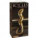 Фаллоимитатор из стекла с золотым напылением Icicles Gold Edition G01, 18 см х 3 см