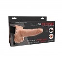 Полый вибрострапон на трусиках с пультом управления Fetish Fantasy 6 Hollow Rechargeable Strap-on with Balls, 17,5 х 5 см