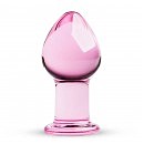 Розовая анальная пробка из стекла Gildo Pink Glass Buttplug, 8,5 х 4,3 см