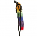 Анальная пробка с радужным хвостом и лентой Tails Rainbow, 7,5 х 3 см
