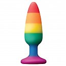Радужная анальная пробка Colourful Love Rainbow Anal Plug Medium, 14 х 3,9 см