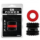 Эрекционное кольцо черное/красное GK Power Hard-On Ring Set Chisa