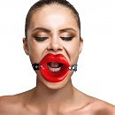 Кляп-расширитель в форме губ на ремешке, натуральная кожа Gag Lips