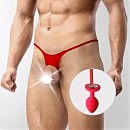 Мужские трусы XS-2XL с силиконовой анальной пробкой Art of Sex — Joni plug panties Red