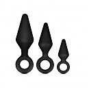 Набор анальных пробок Luxe Wearable Night Rimmer kit black, 3 шт