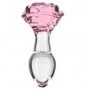 Стеклянная анальная пробка Pillow Talk — Rosy- Luxurious Glass Anal Plug, 10 х 3,3 см