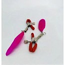 Зажимы на соски DS Fetish Nipple clamps feather L red