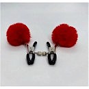    DS Fetish Nipple clamps metal poliester red