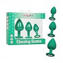 Набор анальных пробок Cheeky Gems 3 размера, зеленые
