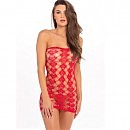 Платье в крупную сетку Queen of hearts tube dress red, one size