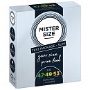 Набор одноразовых насадок Mister Size — pure feel — 47–49–53 (3 condoms), 3 размера, толщина 0,05 мм