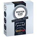 Набор одноразовых насадок Mister Size — pure feel — 53–57–60 (3 condoms), 3 размера, толщина 0,05 мм