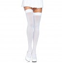 Белые чулки Leg Avenue Opaque Nylon Thigh Highs OS White