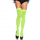 Салатовые чулки Leg Avenue Opaque Nylon Thigh Highs OS Neon Green