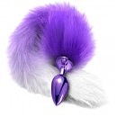 Анальная пробка с хвостом Global Novelties Nixie Metal Butt Plug With Ombre Tail, Purple Metallic