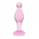 Анальная пробка стеклянная LoveToy Glass Romance 4.5» Pink, 3,5 см
