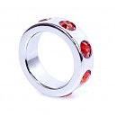 Кольцо эрекционное Ring-Metal Cock Ring with Red Diamonds Small