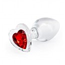 Анальная прозрачная пробка с красным сердцем NS Novelties Crystal Desires Red Heart