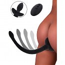 Анальная пробка Хвост с вибрацией Taboom Puppy Wiggle Tail, с пультом, силиконовая, черный