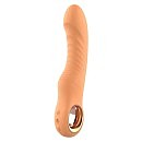 Гибкий вибратор для точки G ребристый Dream Toys Glam Flexible Ribbed Vibe, оранжевый