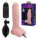 Фаллоимитатор с вибрацией и увеличением ствола Inflateable Dildo Vibrating TPR Material Flesh 18,8 cm