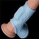  -     Vibrating Drip Knights Ring With Scrotum Sleeve Blue