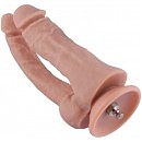 Двойной фаллоимитатор-насадка Hismith 9.8» Double Penetrator Silicone Dildo, телесный