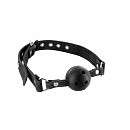 Кляп Fetish Tentation Premium Leather gag with stiff ball, диаметр шарика 4 см