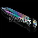 Фаллоимитатор двойной Twilight Gleam Glass Dildo Prism Glass, боросиликатное стекло, 18,4 х 2-3,7 см