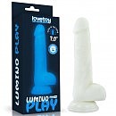 Светящийся фаллос с мошонкой Lumino Play Dildo 7 LoveToy, 18 х 3,3 см