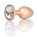 Анальная пробка Plug-Jewellery Pearl Gold PLUG Clear S, 7 х 2,7 см