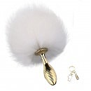      LOCKINK SEVANDA White Bunny-Tail Anal Pear-shape Plug