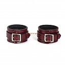 Кожаные фиксатоы для ног Liebe Seele Wine Red Ankle Cuffs, съемная цепочка-крепление
