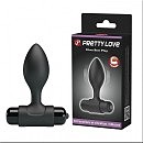 Анальная вибропробка Pretty Love Vibra Butt Plug Black, 8,6 х 2,7 см