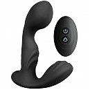 Вибромассажер простаты с рельефом S Pleasures Premium FUZZY, черный, 10 режимов вибрации+нагрев, пульт ДУ