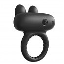 Эрекционное виброкольцо Dreamtoys Ramrod Rabbit с ушками для клитора, черное