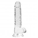    Realrock Dildo With Balls Transparent, , 19  3,5 