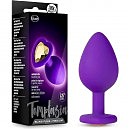 Анальная пробка с золотым стразом в форме сердца Blush Temptasia, 8,3 х 3,6 см