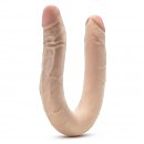 Двухсторонний реалистичный фаллоимитатор Blush Dr. Skin Posable, телесный, 35,6 х 3,8 см