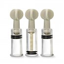 Вакуумные помпы для сосков и клитора Temptasia Blush, прозрачные, 3 шт