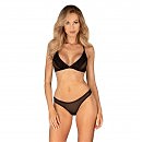 Комплект Obsessive Latinesa 2-pcs set XS/S, бюстгальтер и трусики, черный