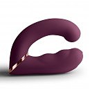 Многофункциональный гибкий вибратор Rocks Off Gemini Burgundy, для точки G и клитора, бордовый