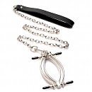 Зажим для половых губ с поводком Master Series Pussy Tugger Adjustable Vagina Clamp with Chain