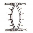 Зажим для вагины Master Series Spread Em Poker Vagina Clamp with Adjustable Pressure Screws, шипы