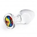 Прозрачная анальная пробка с кристаллом NS Novelties Crystal Desires, стеклянная, 8,4 х 4 см
