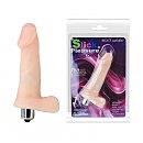 Вибратор-реалистик с мошонкой BAILE Slick Pleasure vibration BI-040016, 12,5 х 2,5 см
